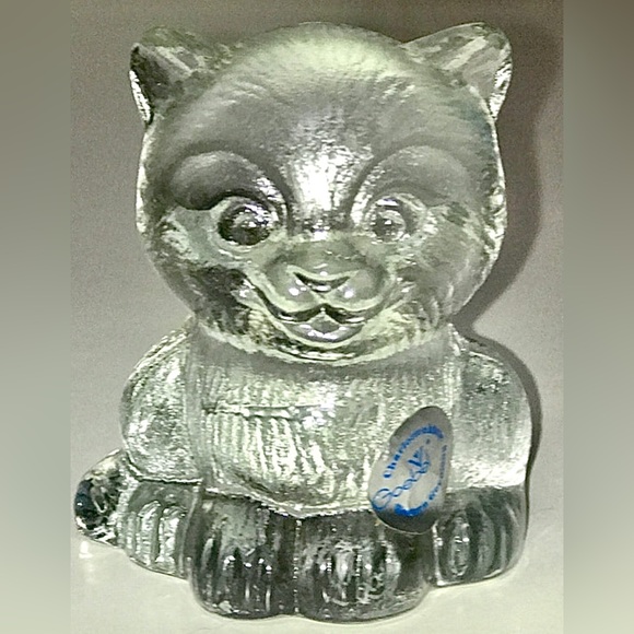 Vintage Antique Hallmarked Signed Solid Clear Glass German GOEBEL CAT FIGURINE - Picture 8 of 10